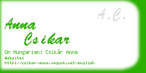 anna csikar business card